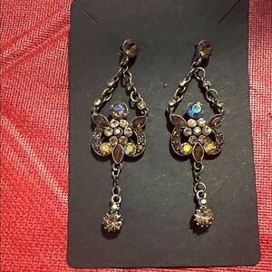 Vintage Rhinestone Earrings For Pierced Ears
